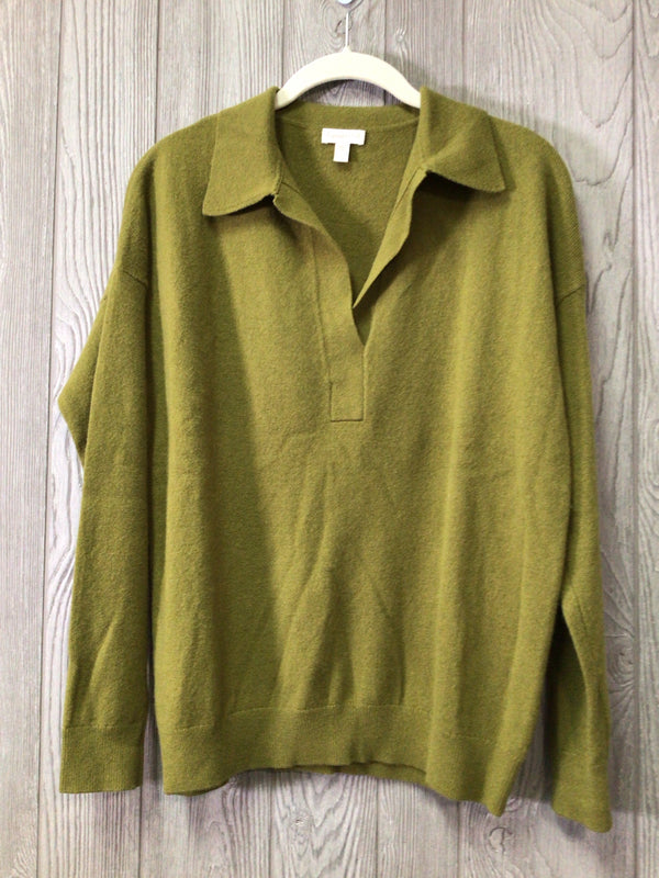 Garnet Hill Essential Cashmere Polo Sweater Size Small